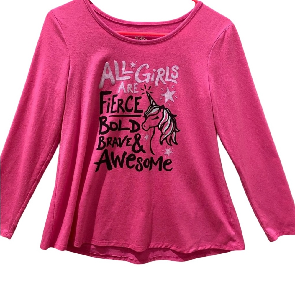 All Girls Are Fierce long sleeve pink tee